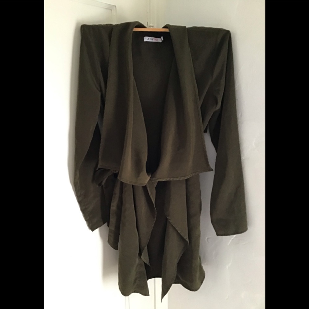 Army green jacket with sash